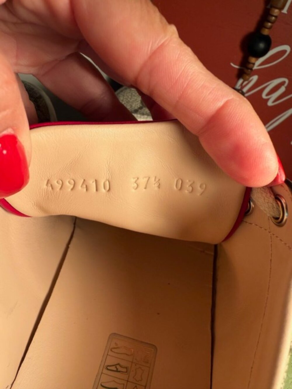 Gucci Beige Monogram Sneakers - Picture 6 of 10